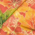 Shades of the Season 12 - Leaves Terracotta Metallic Yardage
