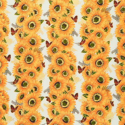 Shades of the Season 12 - Stripe Sunflower Metallic Yardage