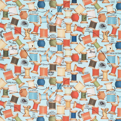 She Who Sews - Spool Toss Aqua Yardage