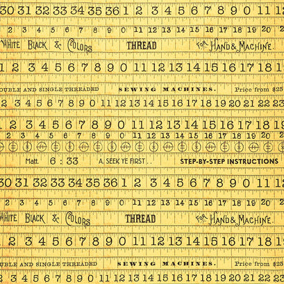 She Who Sews - Vintage Tape Yellow Yardage