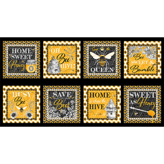 Show Me the Honey - Bee Block Yellow Panel