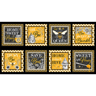 Show Me the Honey - Bee Block Yellow Panel