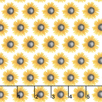 Show Me the Honey - Sunflowers White Yardage
