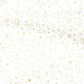 Signs from Above - Allover Symbols Cream Metallic Yardage Alternative View #1