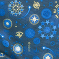 Signs from Above - Celestial Motifs Navy Metallic Yardage Alternative View #1