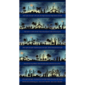 Silent Night - Border Stripe Midnight Panel