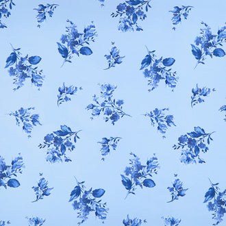 Silver Jubilee - Spaced Floral Blue Yardage