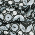 Silverstone - Flowers Charcoal Metallic Yardage Alternative View #1