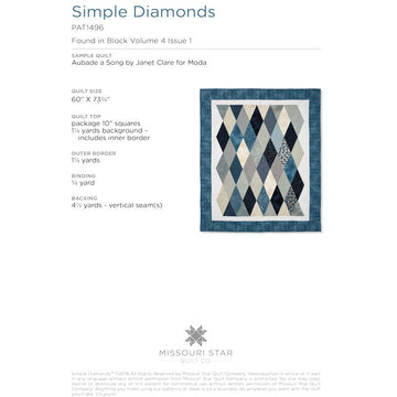 Simple Diamond Quilt Pattern by Missouri Star