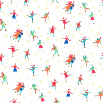 Skaters - Skaters White Metallic Yardage