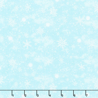 Snow Day - Snow Storm Ice Blue Yardage