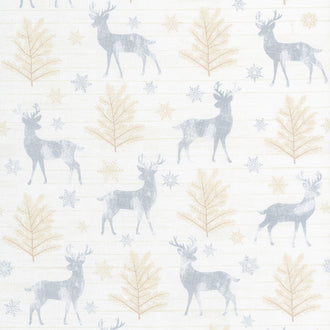 Snow is Falling - Rustic Reindeer Cream Yardage