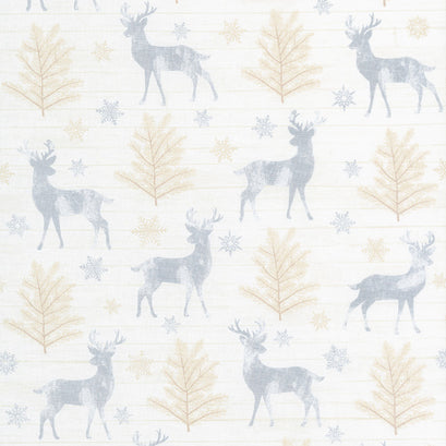 Snow is Falling - Rustic Reindeer Cream Yardage