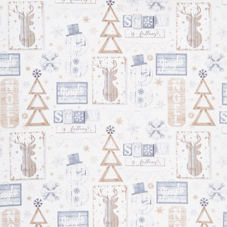 Snow is Falling - Rustic Snow Fun Cream Yardage
