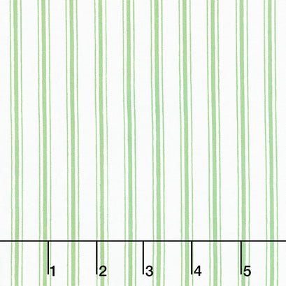 Snow Sweet - Candy Cane Stripe Green Yardage
