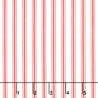 Snow Sweet - Candy Cane Stripe Red Yardage