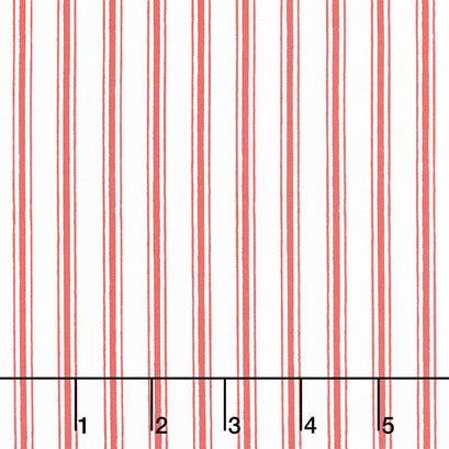 Snow Sweet - Candy Cane Stripe Red Yardage