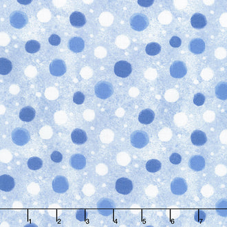 Snow What Fun - Snowballs Blue Yardage