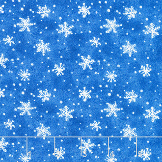 Snow What Fun - Snowflakes Dark Blue Yardage