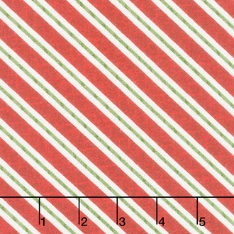 Snowdays Flannel - Candy Cane Stripe Red Yardage