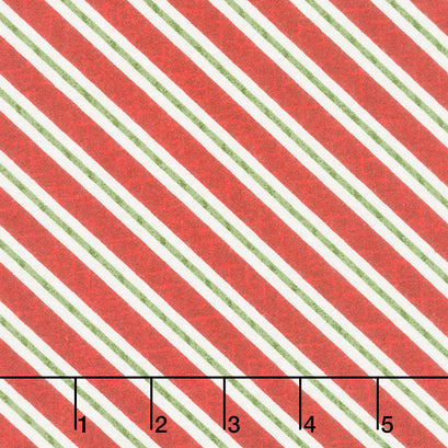 Snowdays Flannel - Candy Cane Stripe Red Yardage