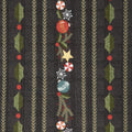 Snowdays Flannel - Snowdays Border Stripe Charcoal Yardage