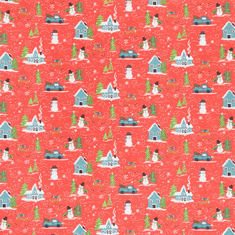 Snowed In - Main Red Yardage