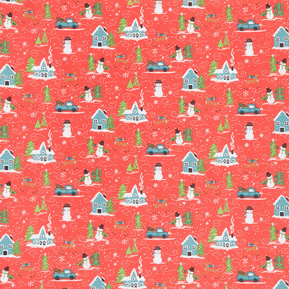 Snowed In - Main Red Yardage