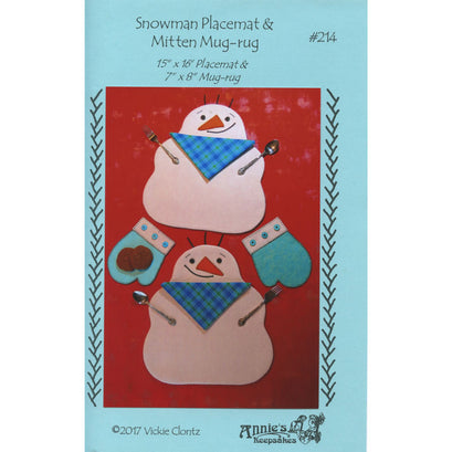 Snowman Place Mat & Mitten Mug Rug Pattern
