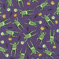 So Adora-Boo! - Skeletons Purple Glow in the Dark Yardage