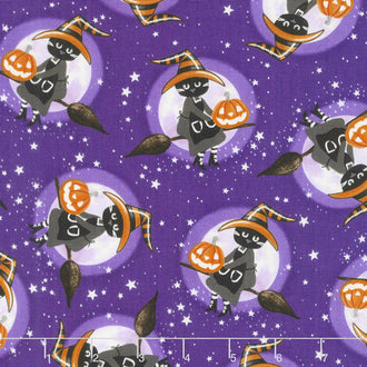 So Adora-Boo! - Witches Purple Glow in the Dark Yardage