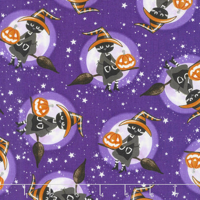 So Adora-Boo! - Witches Purple Glow in the Dark Yardage