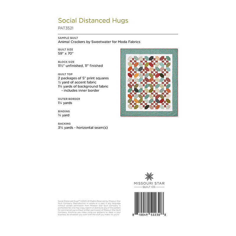 Social Distanced Hugs Quilt Pattern by Missouri Star
