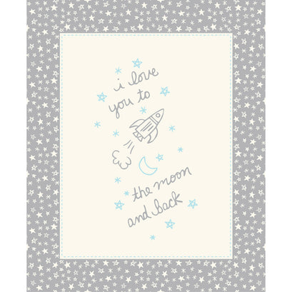 Soft & Sweet - Grey To The Moon Grey Flannel Panel