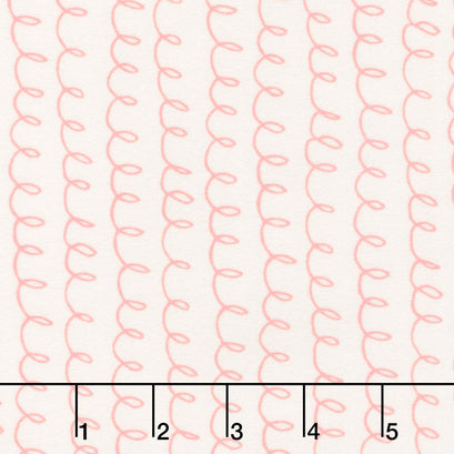 Soft & Sweet - Pink Loopsy Doopsy Cream Flannel Yardage