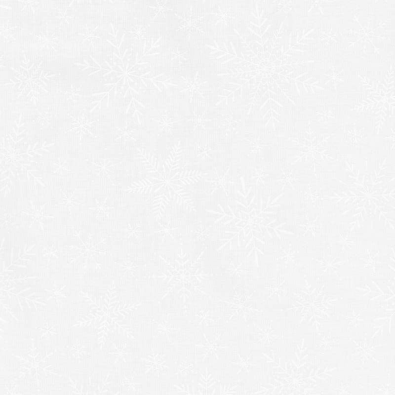Solitaire Whites - Ultra White Delicate Snowflakes Yardage