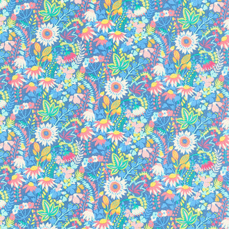 Solstice - Flower Bed Blue Yardage