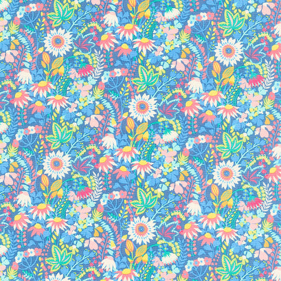 Solstice - Flower Bed Blue Yardage