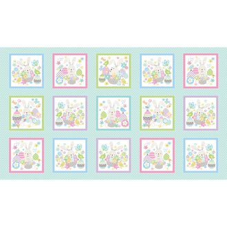 Some Bunny Loves You - Bunny Boxes Medium Aqua Panel