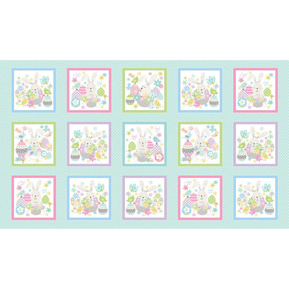Some Bunny Loves You - Bunny Boxes Medium Aqua Panel