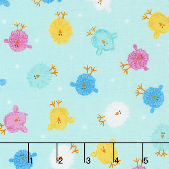 Some Bunny Loves You - Mini Chicks Light Aqua Yardage