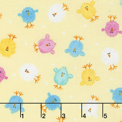 Some Bunny Loves You - Mini Chicks Light Yellow Yardage