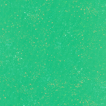 Speckled - Emerald Green Metallic Yardage
