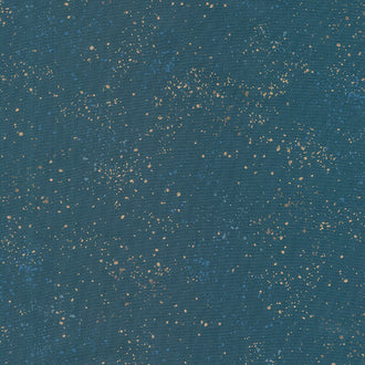 Speckled - Teal Navy Metallic Yardage