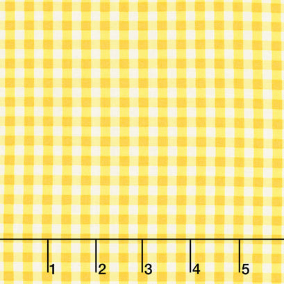 Splash of Lemon - Small Gingham Yellow Yardage