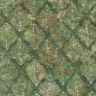 Splendor Batiks - Beech Leaves Forest Yardage