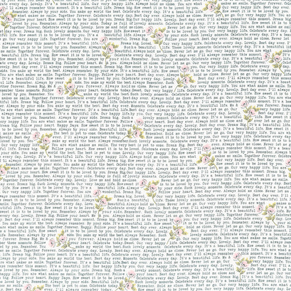 Splendor - Text Bouquet Peach Cream Yardage