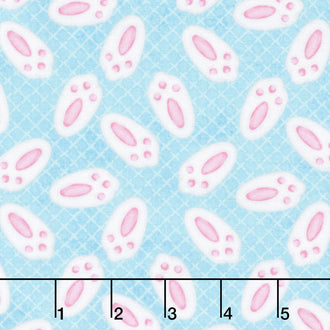 Spring Has Sprung - Bunny Feet Blue Yardage