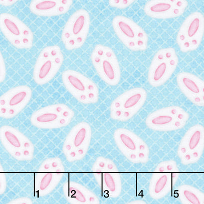 Spring Has Sprung - Bunny Feet Blue Yardage