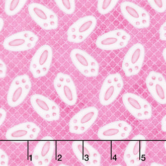 Spring Has Sprung - Bunny Feet Pink Yardage